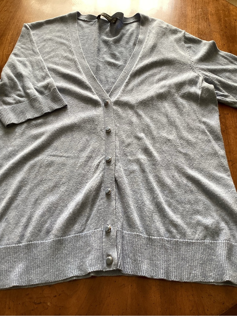 Light Blue V-Neck Button Cardigan